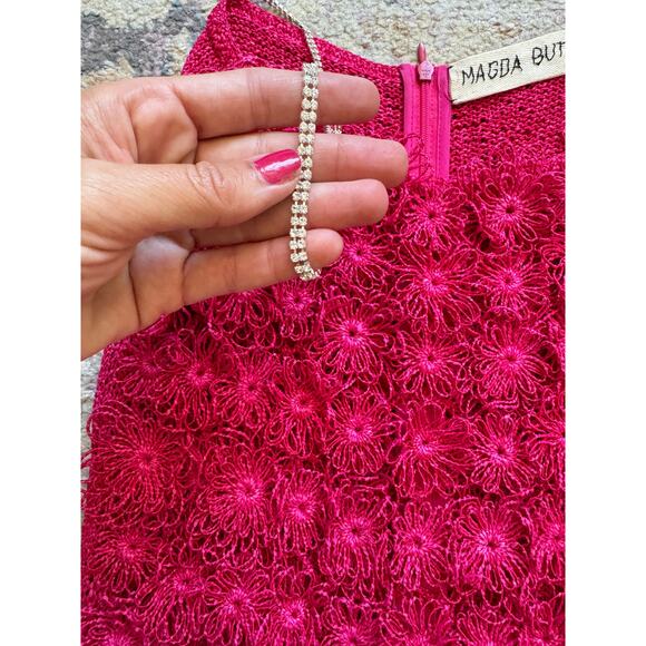 Magda Butrym Pink Crochet Flower Mini Shift Dress - Picture 11 of 16